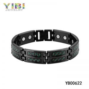 Men’s fine ceramic black carbon fiber bracelet jewelry