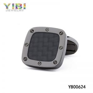 Black plating tungsten carbon fiber cufflinks