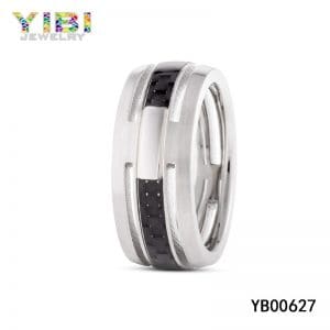 High quality stainless steel carbon fiber jewelry rings