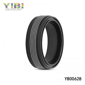 Classic men black plating surgical stainless steel ring