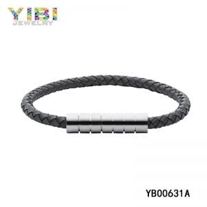 Surgical Steel leather bracelet