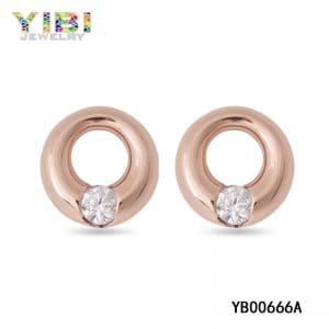 Gold plating women's stainless steel earrings