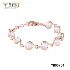 Rose gold plating women's stainless steel jewelry