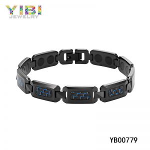 Black Plated Tungsten Carbon Fiber Bracelet