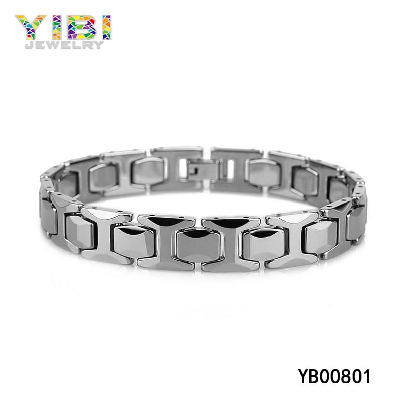 Contemporary tungsten bracelet