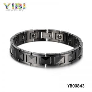 Classic men tungsten bracelet with black plated