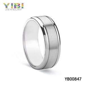 Brushed titanium wedding band