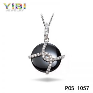 Fine ceramic silver jewelry with cz inlay