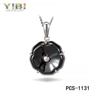 Classic black high-tech ceramic cz pendant