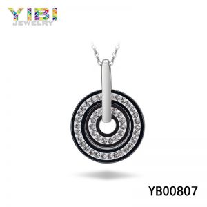 Black High-tech Ceramic Cubic Zirconia Necklace