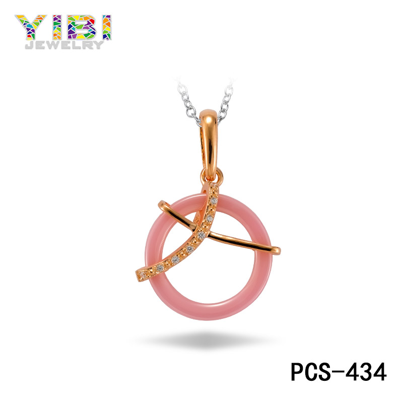pink ceramic necklace