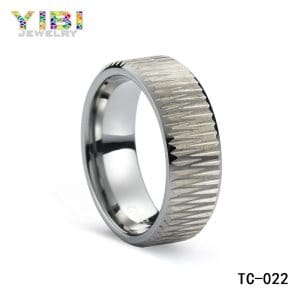 Unique brushed tungsten wedding rings