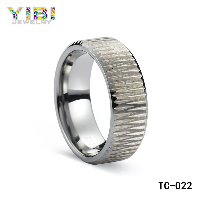 Unique brushed tungsten wedding rings