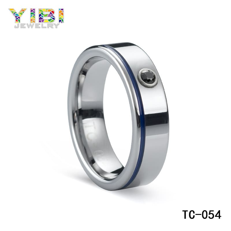 Tungsten cz wedding rings