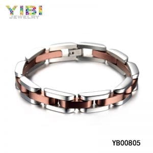 Rose gold plated tungsten carbide bracelet