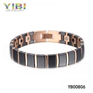 Pretty men tungsten bracelet with rose gold plated