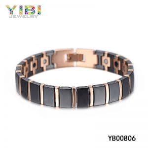 rose gold plated men tungsten bracelet