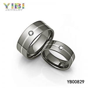 White gold titanium ring