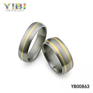 titanium gold jewellery ring