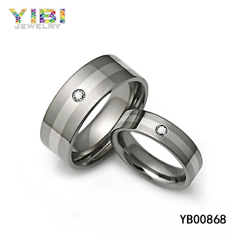 titanium cz wedding bands white gold