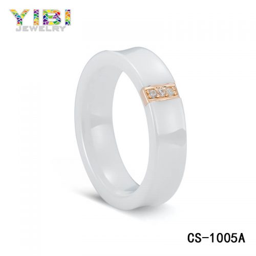 High Quality Ceramic CZ Ring