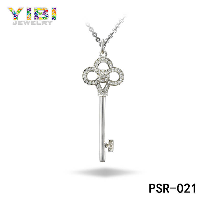 Brass Key Charm Necklace