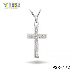 Luxury Brass Cubic Zirconia Cross Pendant