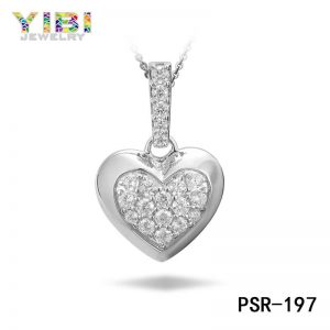 Elegant Brass Cubic Zirconia Heart Pendant