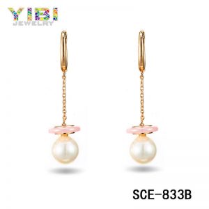 High-tech ceramic pearl earrings