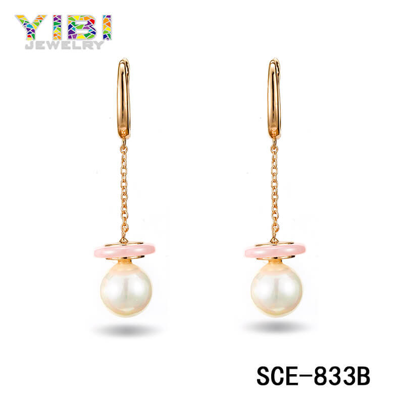 High-tech ceramic pearl earrings