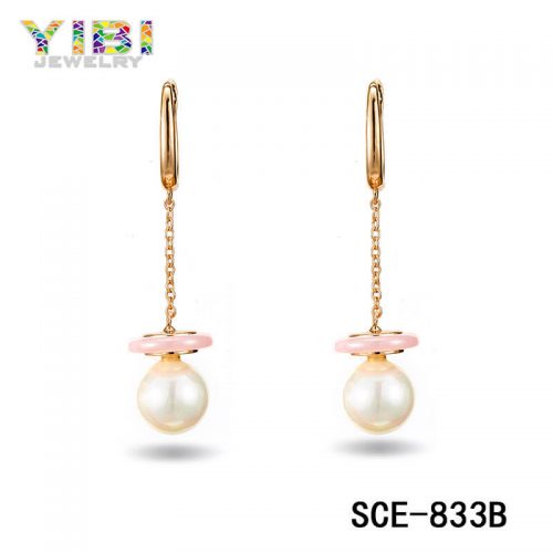 Women Ceramic Pearl Earrings