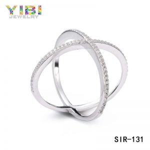 Fine Cubic Zirconia Brass Double Band Ring
