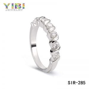 Women Brass CZ Eternity Band Ring