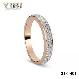CZ Inlay Rose Gold Plated Brass Eternity Ring