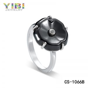 Women Silver High-tech Ceramic Rings