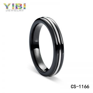 Classic Women High-tech Ceramic Silver Ring