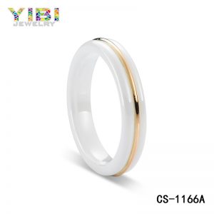 white high-tech ceramic silver ring