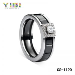 High-tech Ceramic Silver CZ Jewelry