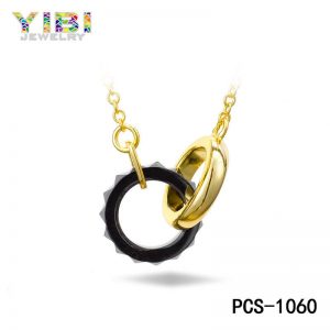 Elegant Gold Plated Ceramic Silver Necklace
