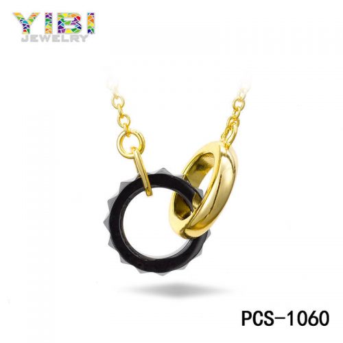 Gold Plated Ceramic Silver Necklace