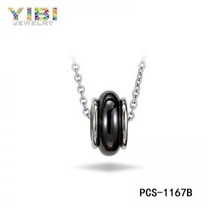 black ceramic bead necklace