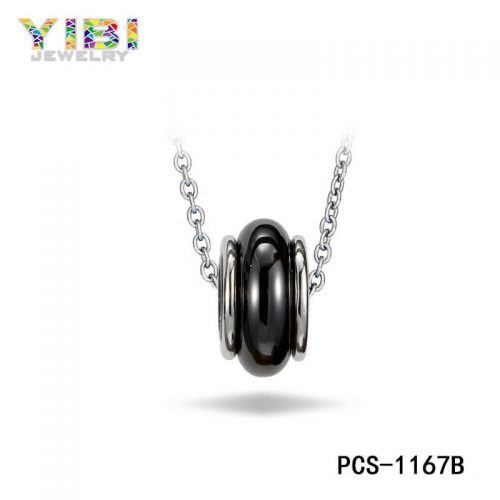 Black Ceramic Bead Necklace