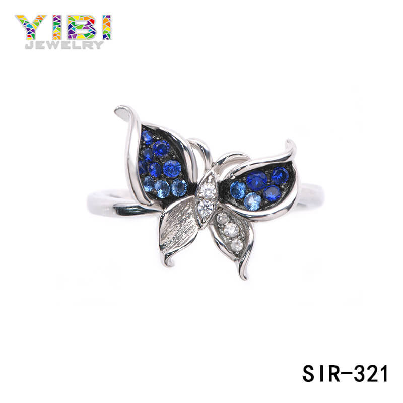 Women Brass Butterfly Wedding Ring Fashion Jewelry Factory