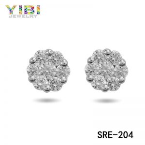 High Quality Brass Cubic Zirconia Stud Earrings