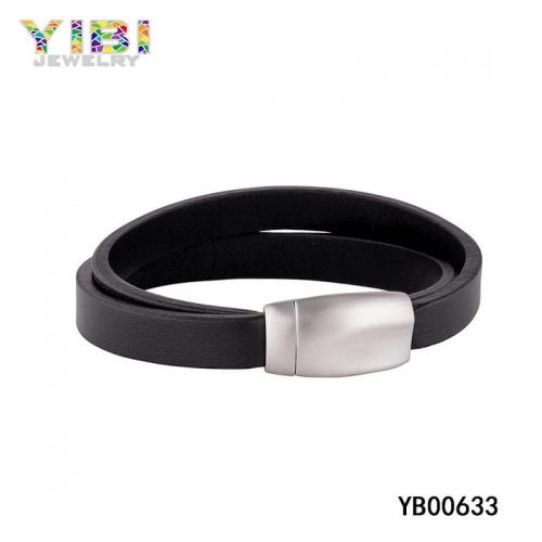 Leather Stainless Steel Bracelet Manufacturer