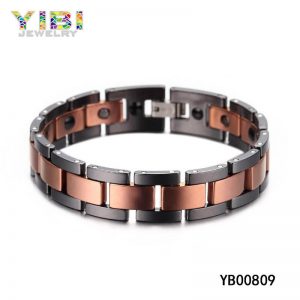 rose gold plating tungsten magnetic ID bracelet