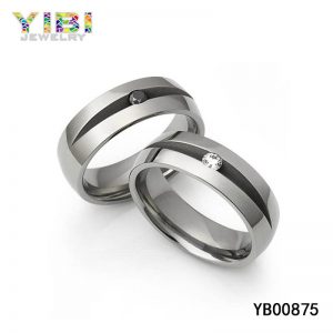 cz inlay titanium wedding rings