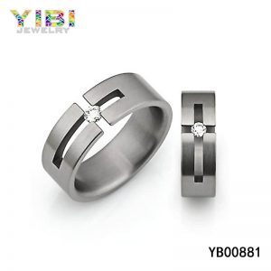 cz inlay titanium wedding rings