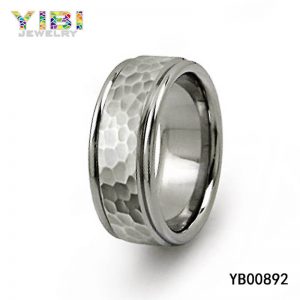 hammered men titanium ring