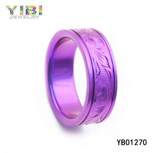 Laser Etched Titanium Wedding Bands Jewelry